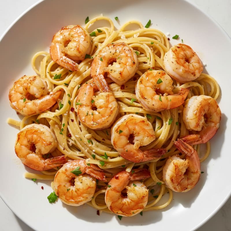 Garlic Butter Shrimp Scampi with Linguine