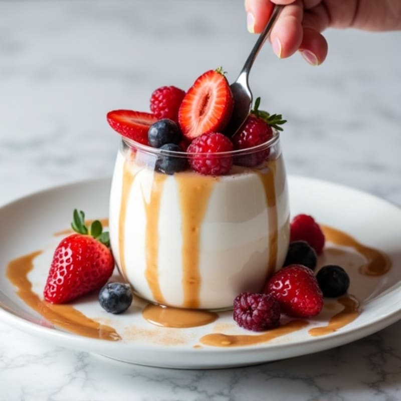 Silky Greek Yogurt Protein Pudding with Mixed Berries