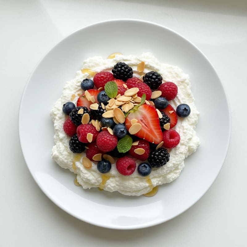 Silky Greek Yogurt Protein Mousse with Mixed Berries