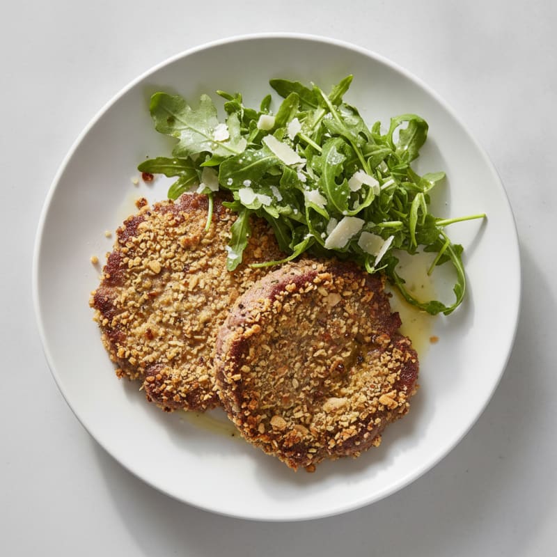 Herb-Crusted Beef Milanese with Arugula