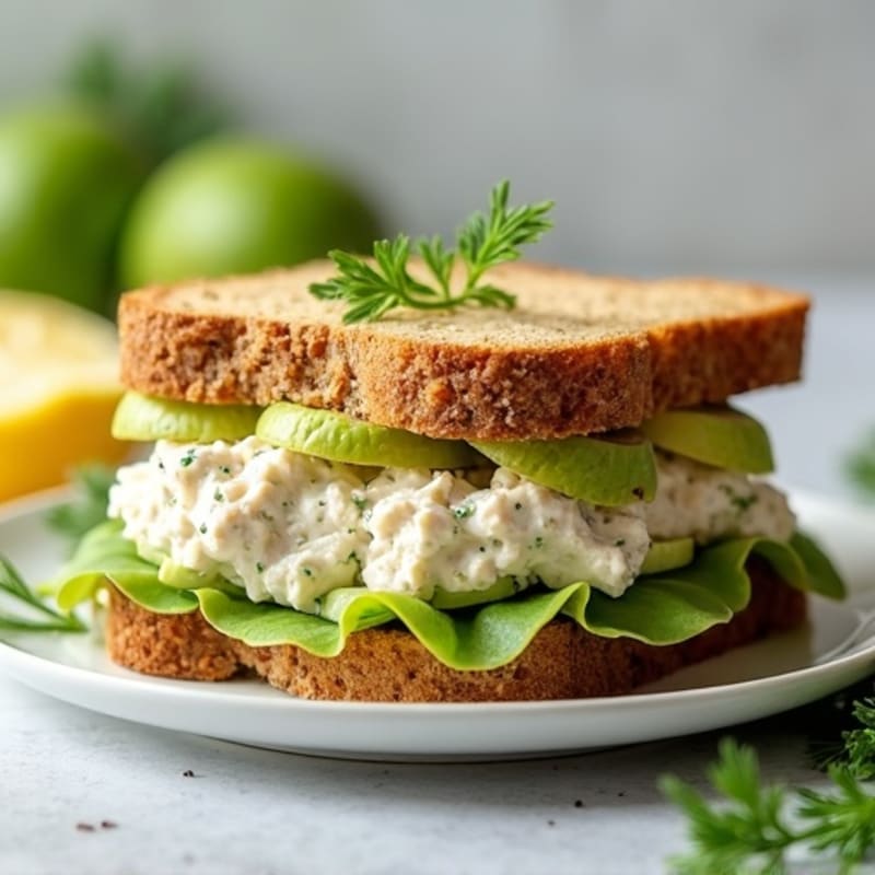 Creamy Lemon Dill Tuna Salad Whole Grain Sandwich