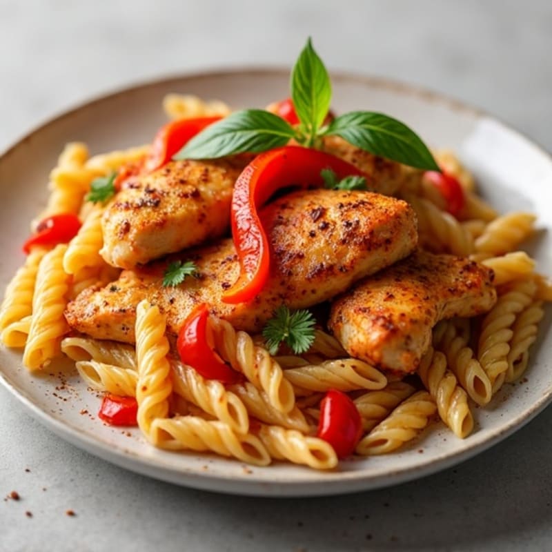 Spicy Paprika Chicken with Bell Peppers and Pasta