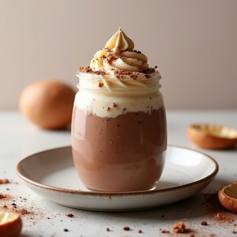 Chocolate Protein Mousse with Peanut Butter Swirl