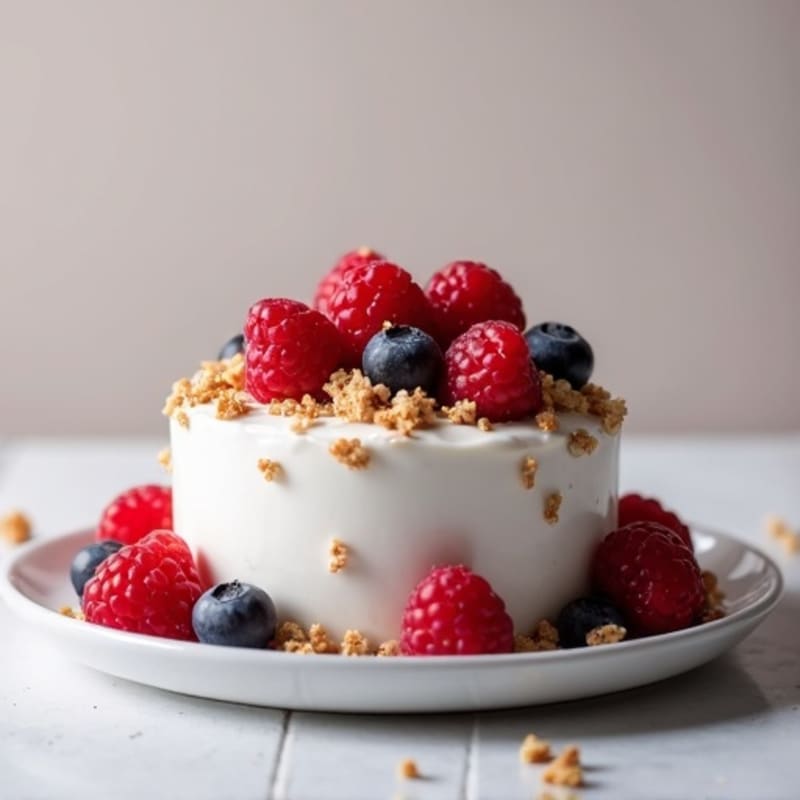 Greek Yogurt Protein Mousse with Mixed Berries