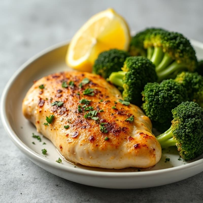 Lemon Herb Roasted Chicken with Crispy Roasted Broccoli