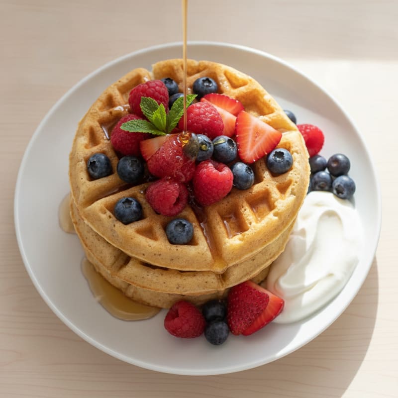 Classic Buttermilk Waffles with Berries