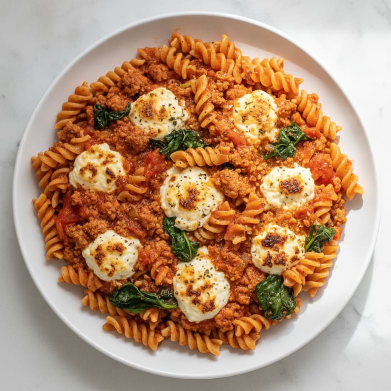 Turkey and Cottage Cheese Rotini Bake
