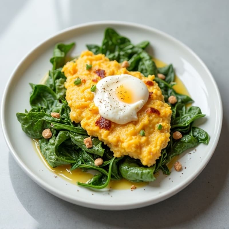 Egg White and Turkey Spinach Scramble with Cottage Cheese