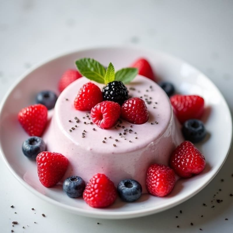 Silky Greek Yogurt Protein Mousse with Mixed Berries