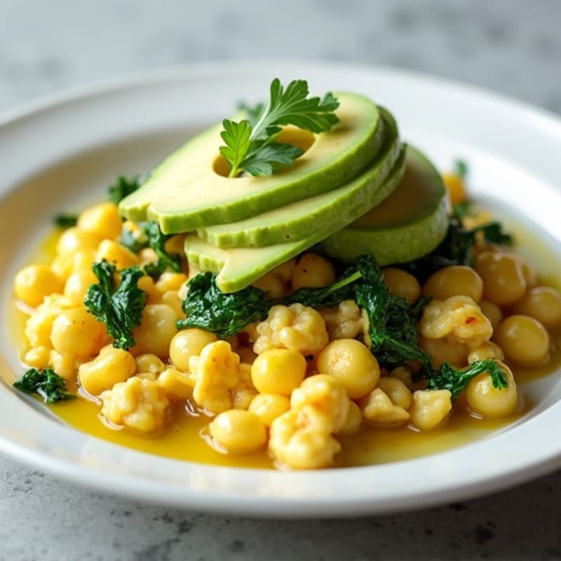 Egg White Scramble with Diced Turkey, Spinach & Avocado