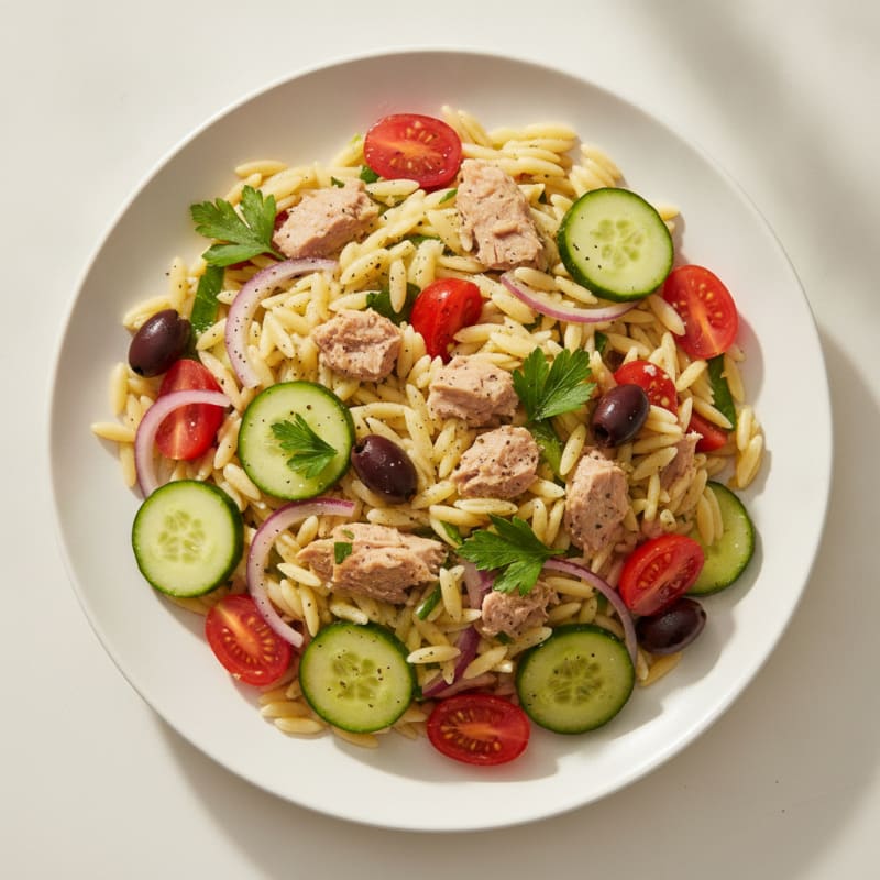 Mediterranean Tuna and Orzo Salad
