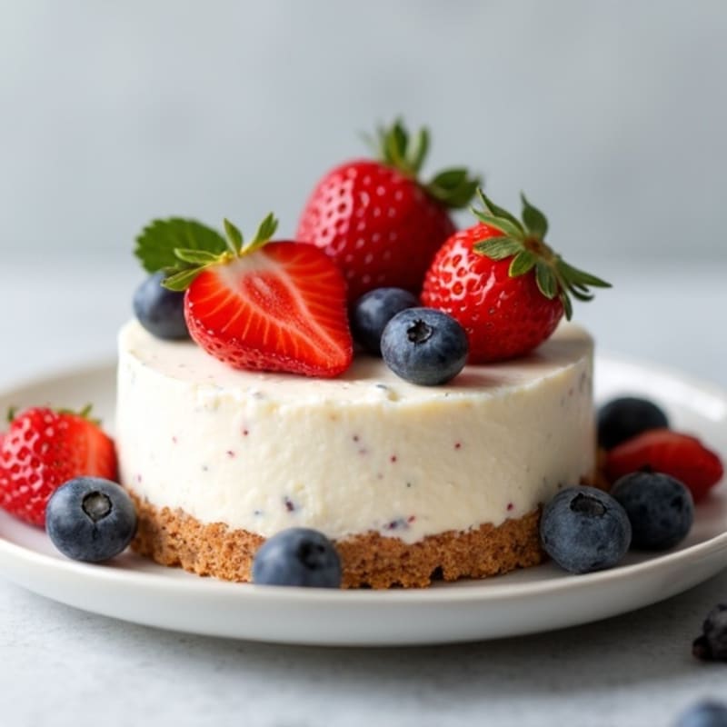 Protein-Packed Greek Yogurt Cheesecake with Fresh Berries