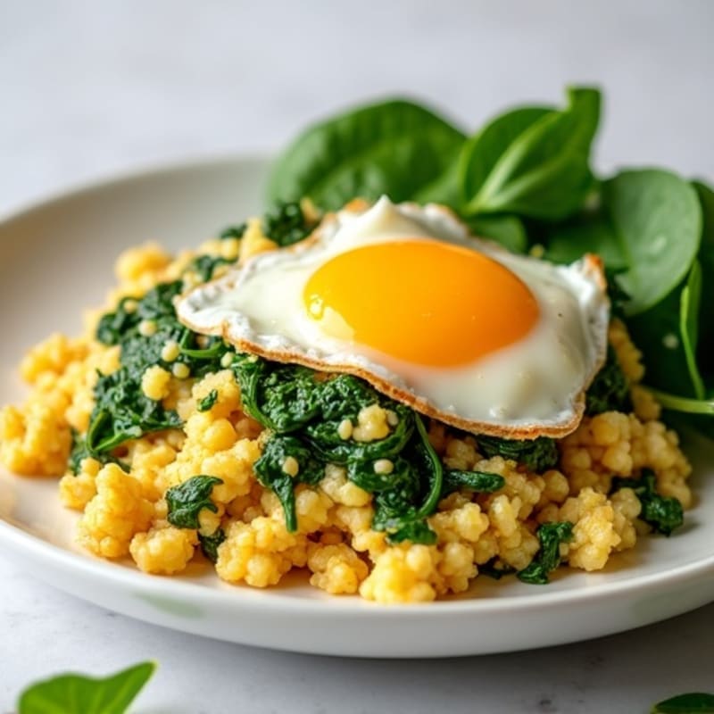 Egg White Spinach Scramble with Turkey Breast