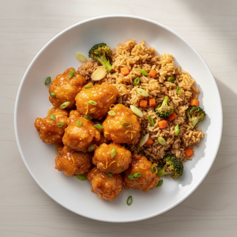 Orange Chicken with Fried Rice