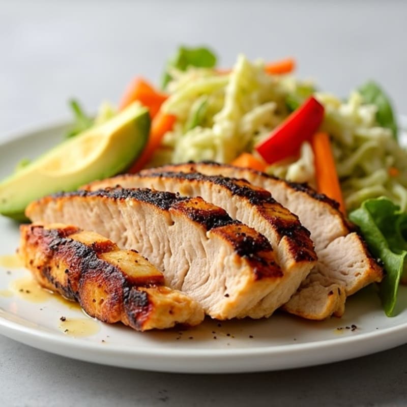 Grilled Turkey Breast with Crunchy Cabbage Slaw