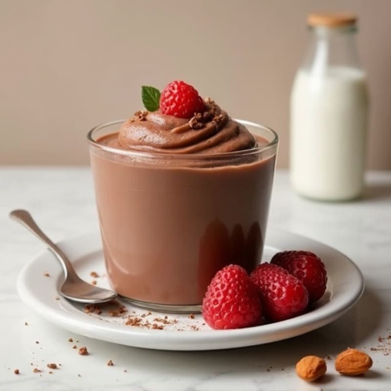 Silky Chocolate Protein Pudding with Almond Butter