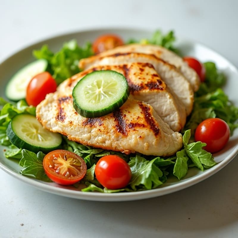Grilled Chicken and Cucumber Salad with Lemon Vinaigrette