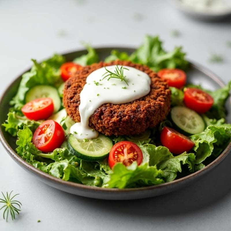 Crispy Ground Beef Salad with Creamy Tangy Dressing