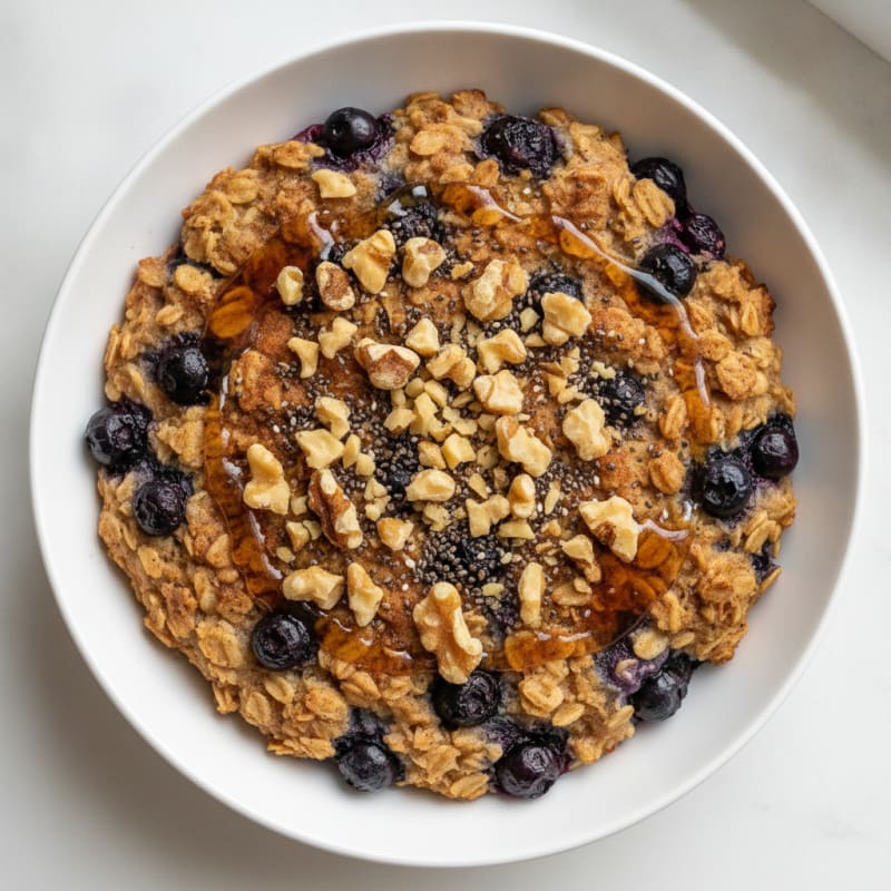 Baked Berry Oatmeal with Toasted Nuts