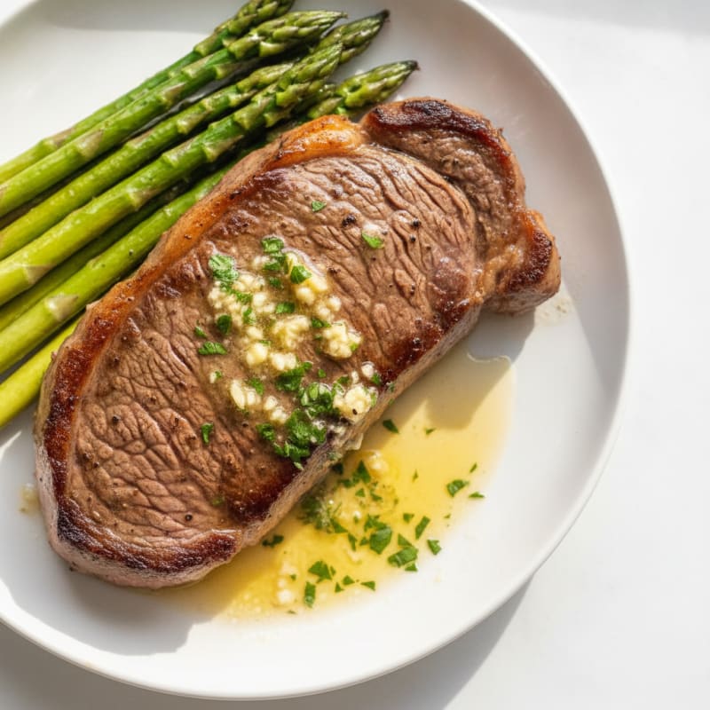 Pan-Seared Flank Steak with Garlic Butter