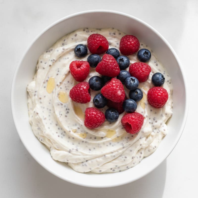 Silky Greek Yogurt Protein Pudding with Berries