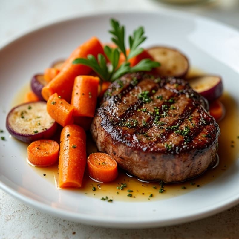 Herb-Roasted Beef Ribeye with Roasted Root Vegetables