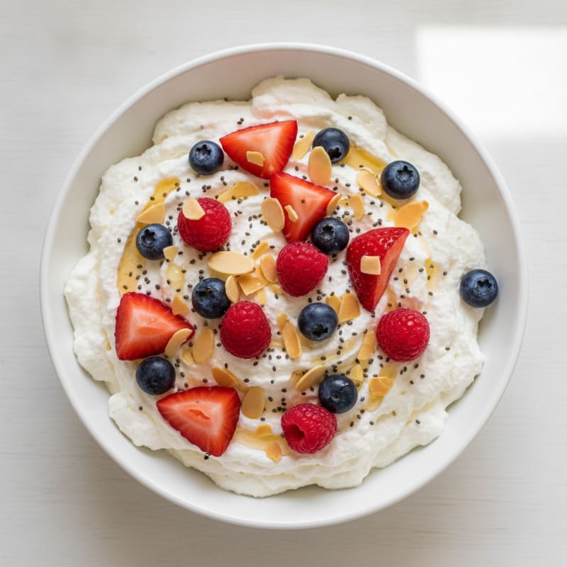 Greek Yogurt Protein Mousse with Fresh Berries