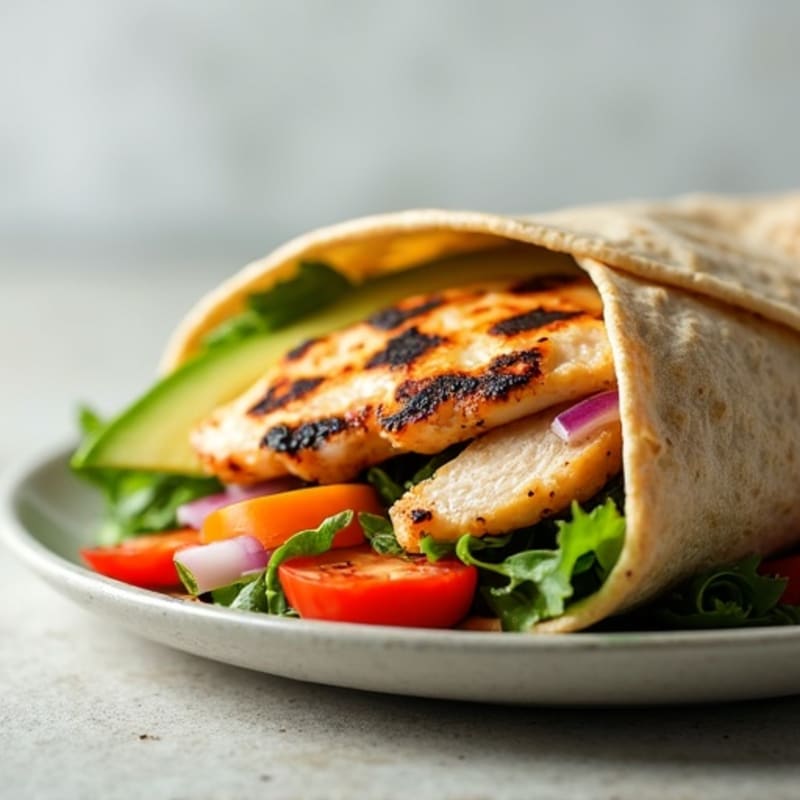 Fresh Grilled Chicken Wrap with Crisp Vegetables