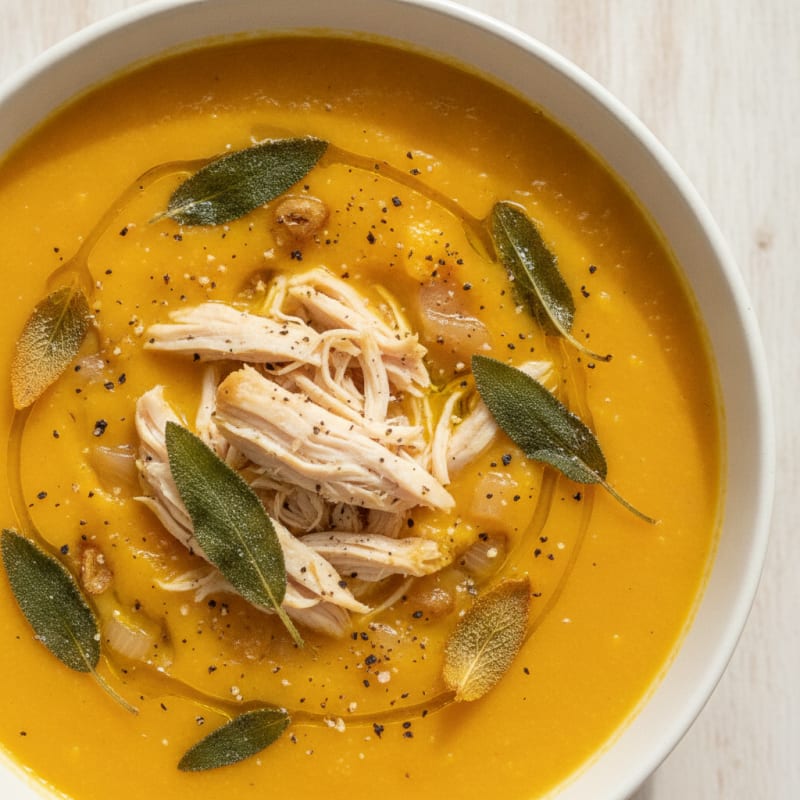 Roasted Butternut Squash Soup with Sage