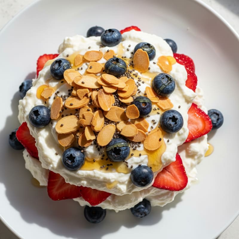 Greek Yogurt Protein Parfait with Berries and Almonds