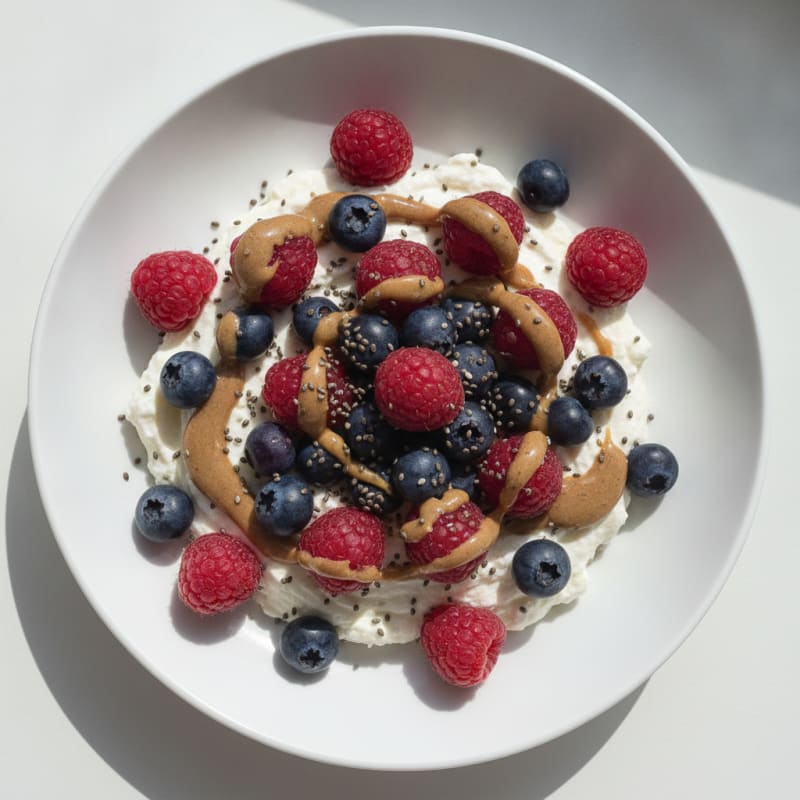 Greek Yogurt Protein Mousse with Fresh Berries