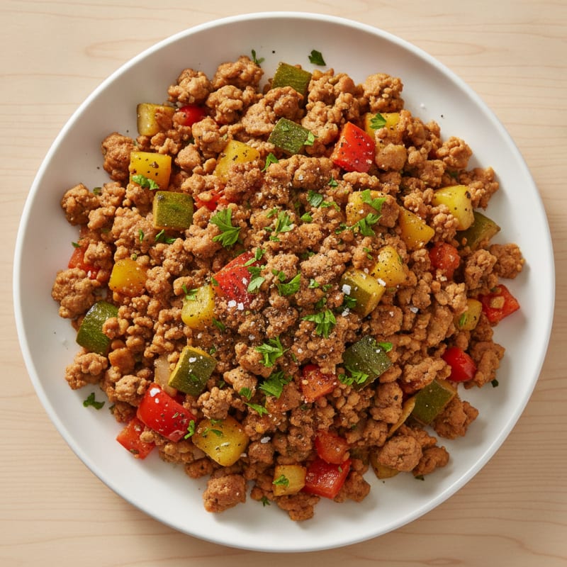 Savory Ground Turkey and Vegetable Skillet
