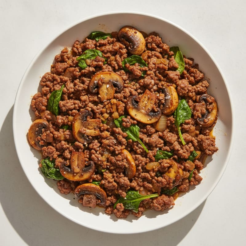 Savory Ground Beef and Mushroom Skillet