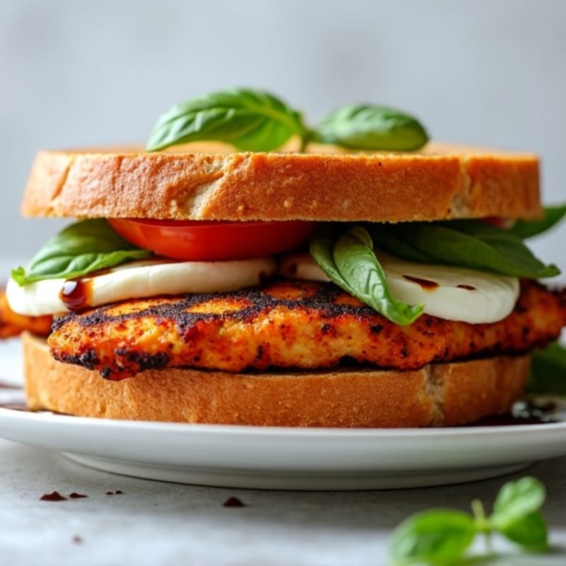 Crispy Grilled Chicken Caprese Sandwich