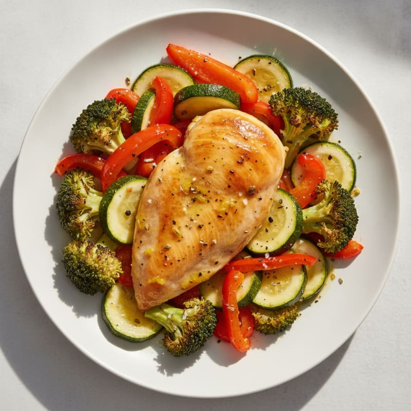 Baked Lemon Herb Chicken and Veggies