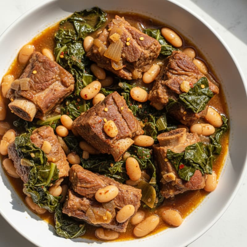 Slow-Cooked Neckbone with Collard Greens