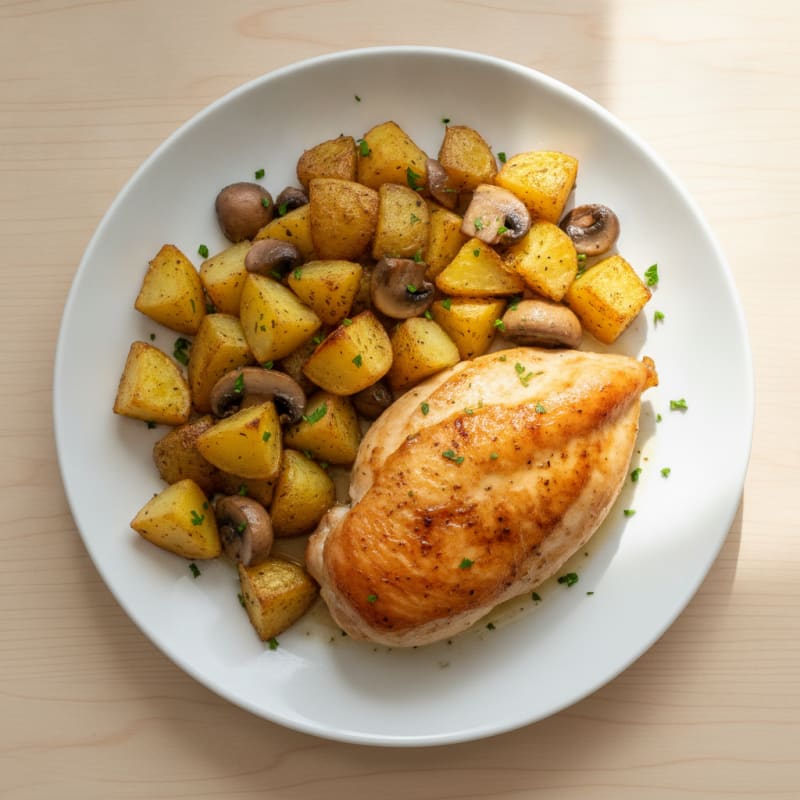 Roasted Chicken with Mushroom Potatoes