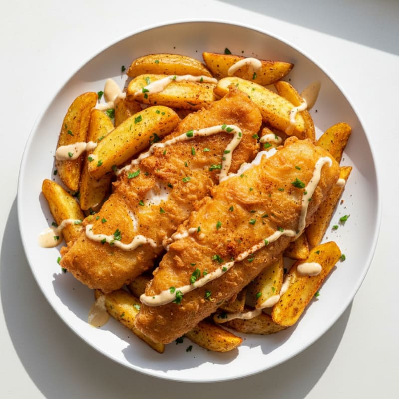 Crispy Beer-Battered Fish and Chips