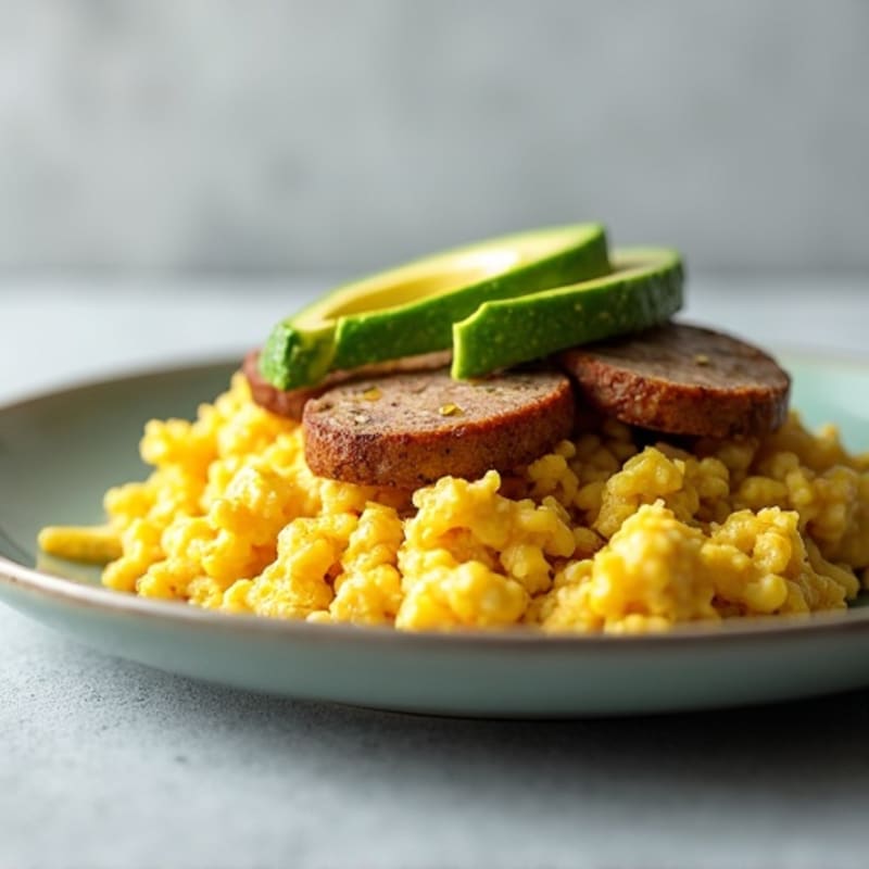 Egg White and Turkey Sausage Scramble with Spinach