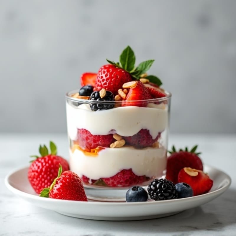 Greek Yogurt Protein Parfait with Mixed Berries