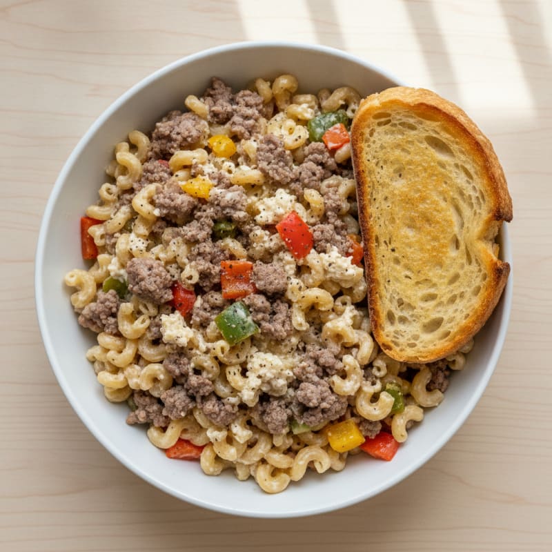 Ground Beef Goodles with Sourdough