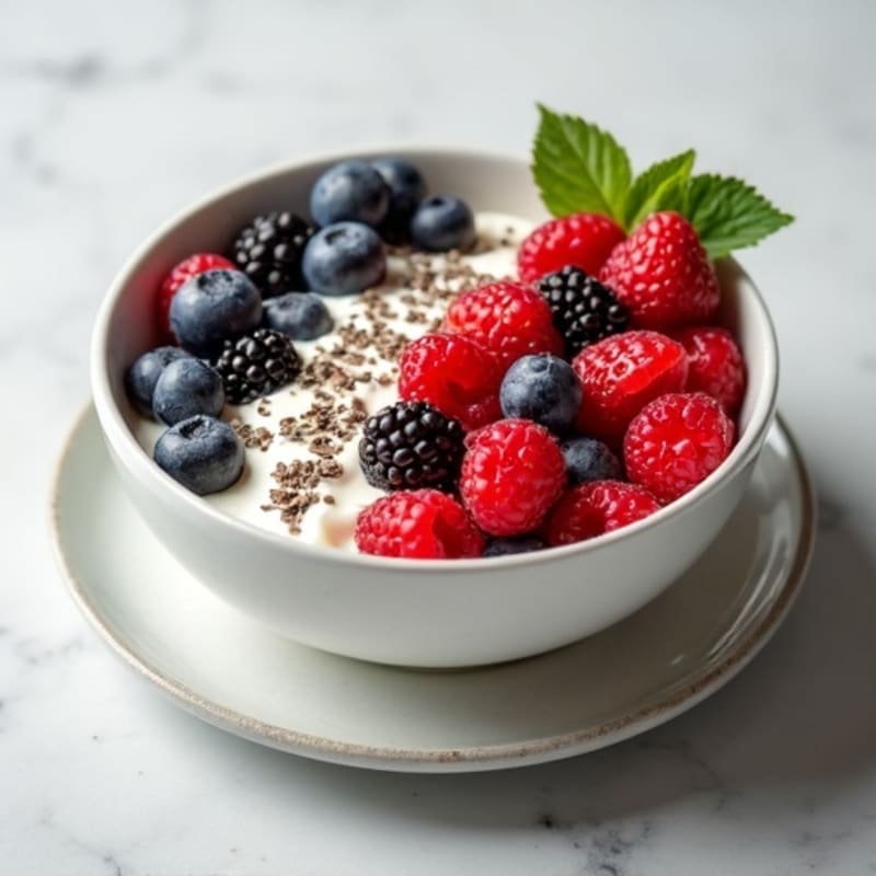 Cottage Cheese with Mixed Berries and Chia Seeds