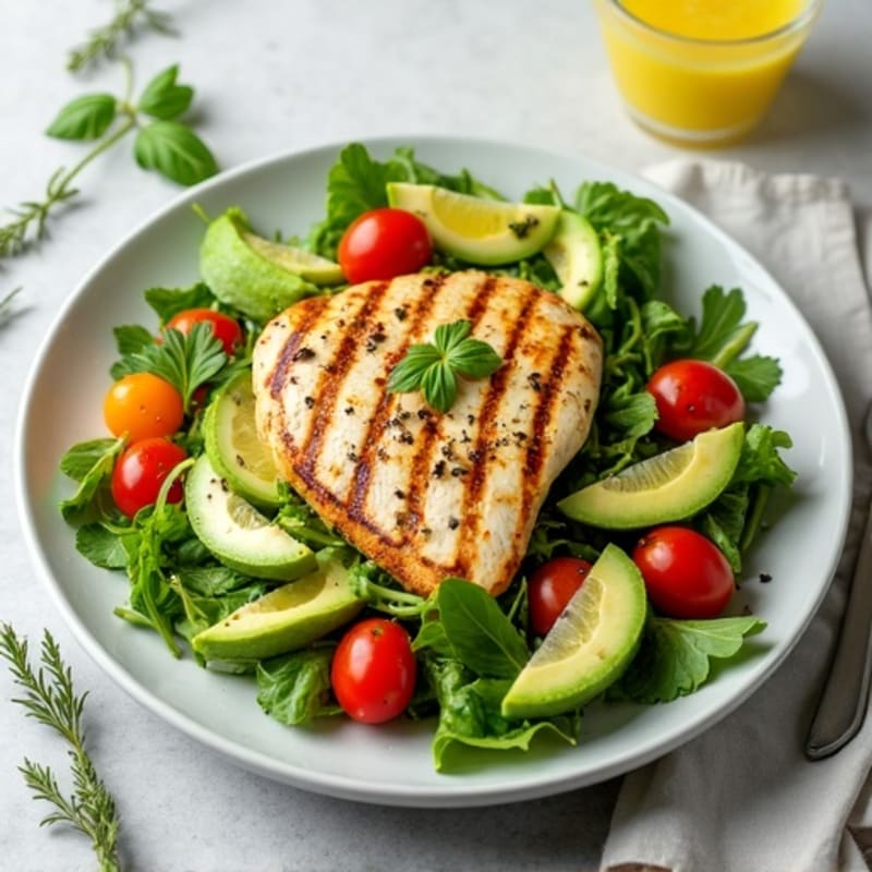 Grilled Lemon Herb Chicken Salad with Fresh Greens