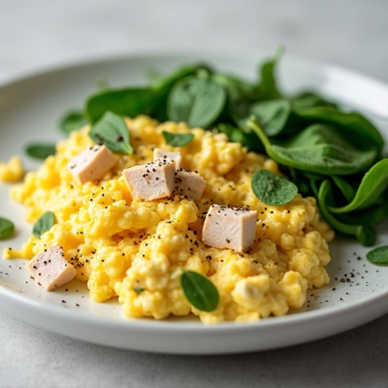Creamy Cottage Cheese Scramble with Fresh Spinach