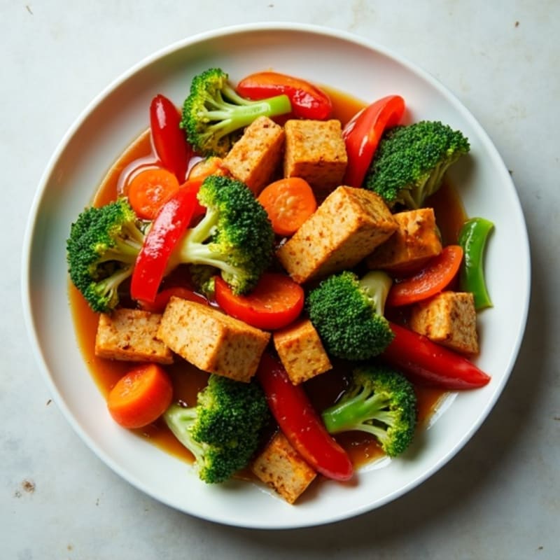Maple Glazed Tempeh Stir-Fry with Crisp Vegetables