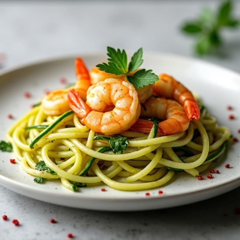 Citrus-Garlic Shrimp with Zucchini Noodles