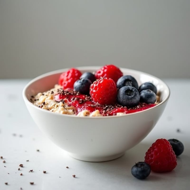 Creamy Protein Overnight Oats with Berries and Chia