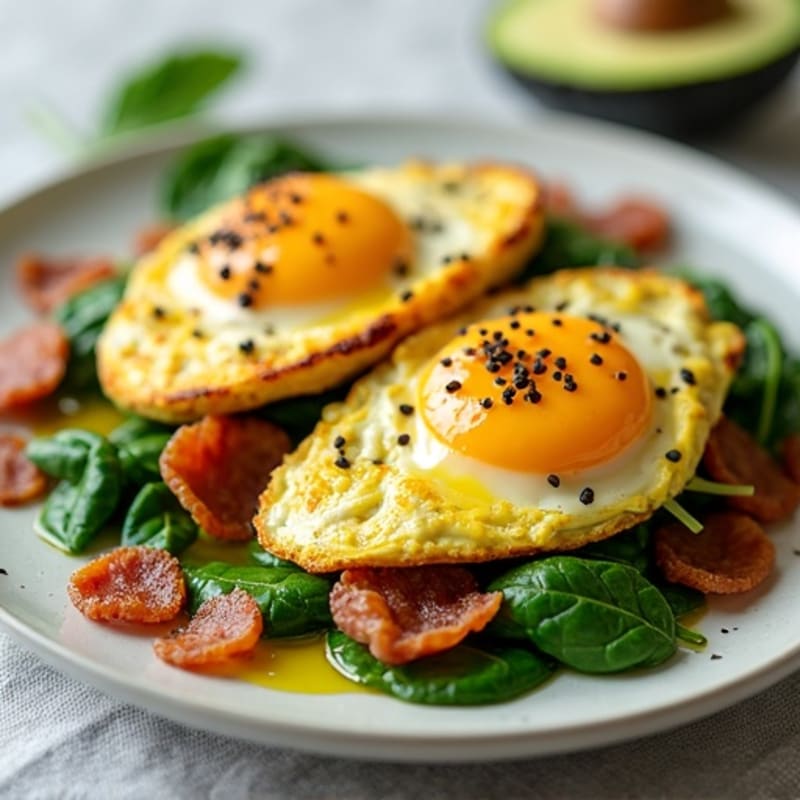Crispy Turkey Bacon and Spinach Egg White Scramble