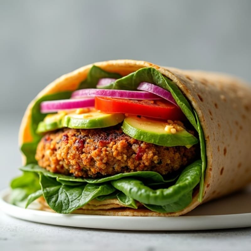 Healthy Veggie Burger Wrap