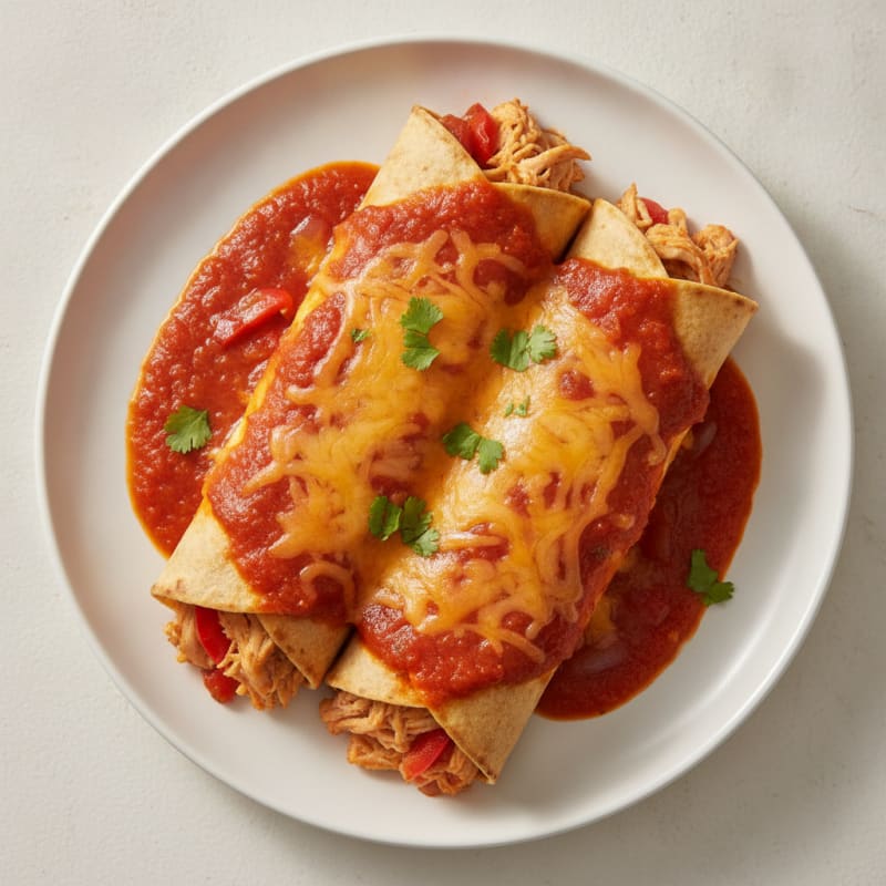 Chicken Enchiladas with Red Chili Sauce